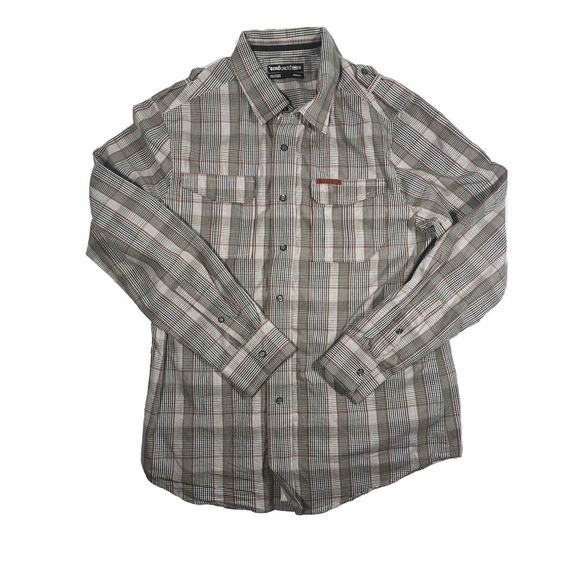 Ecko Unltd Shirt Men's M Snap And Zipper Long Sleeve Brown Plaid - Picture 2 of 8